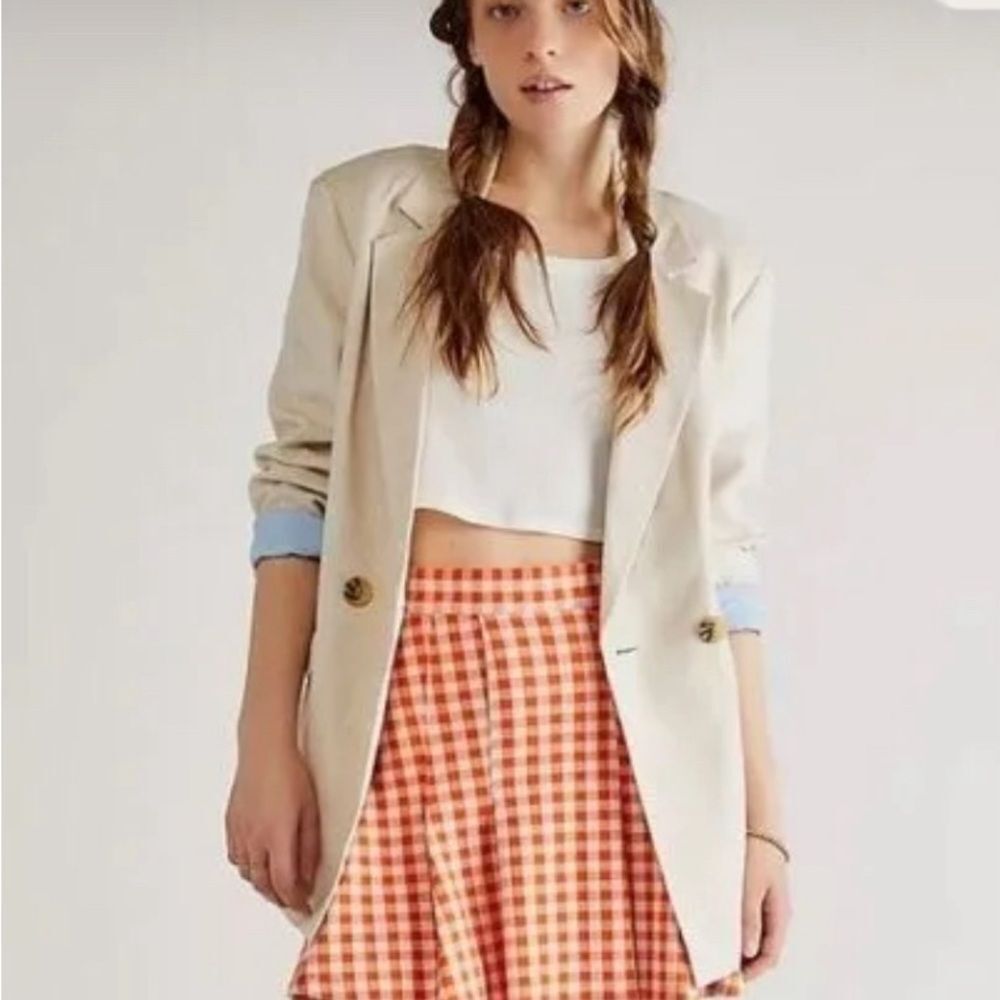 ANTHROPOLOGIE FREE PEOPLE HONEY PLEATED MINI SKIRT SIZE‎ US 6